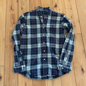 Ralph Lauren Button Front Cotton Plaid LS Shirt M